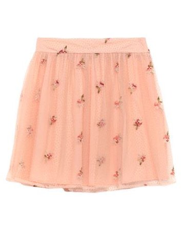 pink flower mini skirt