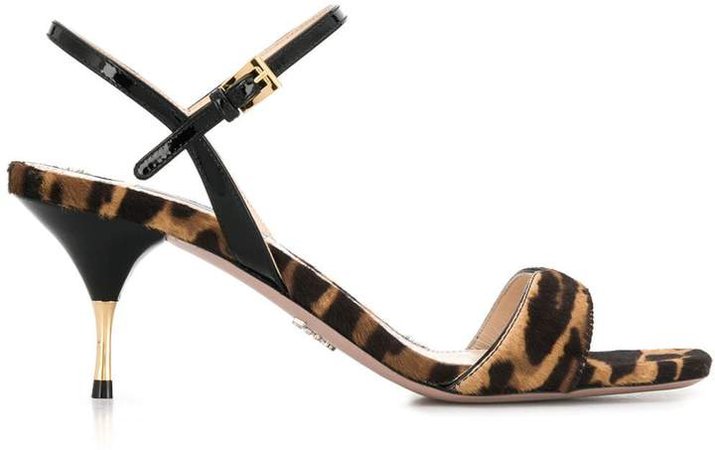 animal print strapped sandals
