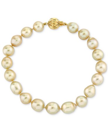 Macy's Cultured Golden South Sea Pearl (9 - 10-1/2mm) Bracelet