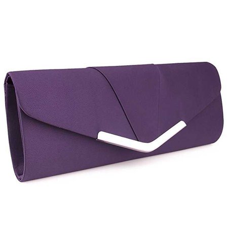 Womens Satin Clutch Evening Handbag for Party Cocktail Wedding Elegance Envelope Purse Wallet Bag Purple: Handbags: Amazon.com