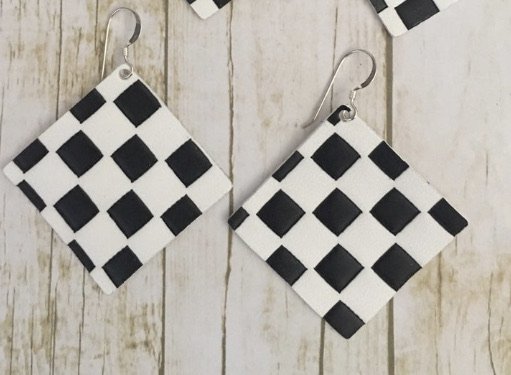 checkered earrings