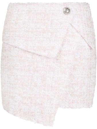 BALMAIN asymmetric bouclé skirt