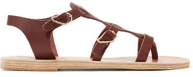 Grace Kelly Leather Sandals - Chocolate