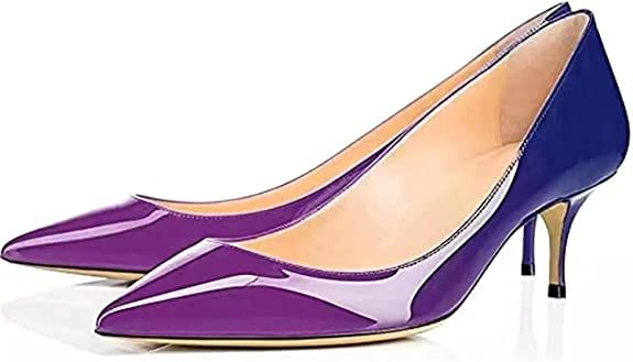 Amazon.com | Axellion Women's Black Pumps Kitten Heels Closed Toe for Women Stiletto Pumps Shoes Women Heels Blue Purple Size 8.5 US | Pumps