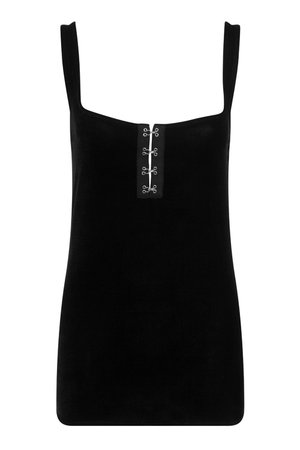 Juno Black Velvet Vest Top By Necessary Evil | Ladies Gothic