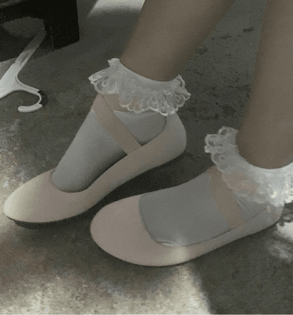 ballet shoes frilly socks