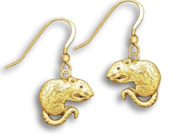 Gold Rat Earrings