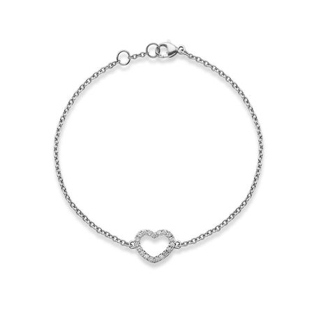 Eden Single Diamond Heart Bracelet in White Gold – Kiki McDonough Ltd