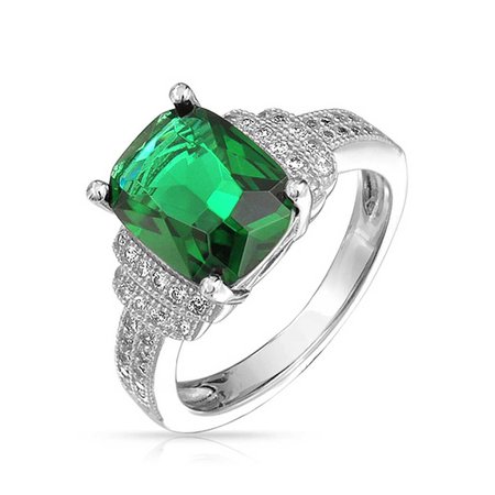 Silver Emerald Ring