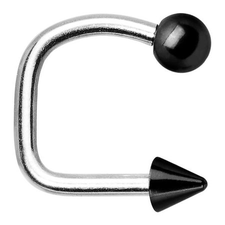 Black Titanium Ball Spike Lippy Loop Labret – BodyCandy