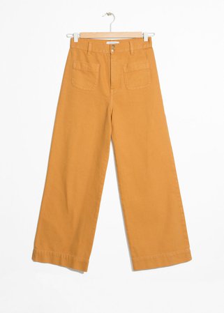High Waisted Twill Trousers - Mustard - High Waisted Trousers - & Other Stories US