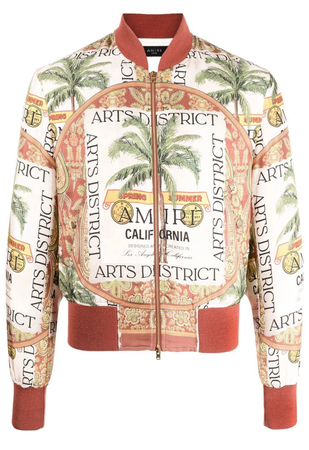 AMIRI graphic-print silk bomber jacket