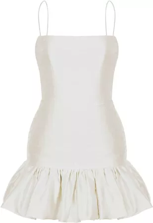 plain white beige short dress