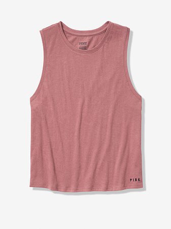New! Ultimate Crop Muscle Tank - PINK - pink