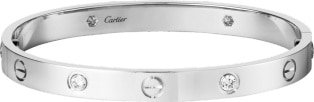 Cartier LOVE bracelet, 4 diamonds White gold, diamonds