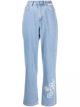 AAPE BY *A BATHING APE® floral-print straight-leg Jeans - Farfetch