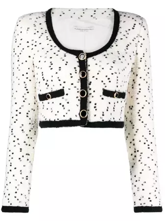 Alessandra Rich polka-dot Cropped Tweed Jacket - Farfetch