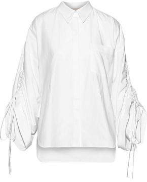 Ruched Cotton-poplin Shirt