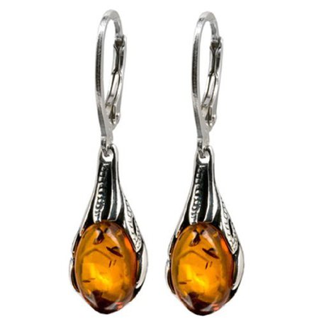 Sterling Silver Amber Leverback Oval Earrings: Amber by Graciana: Amazon.ca: Jewelry