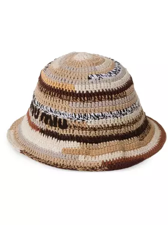 Miu Miu logo-embroidered Crocheted Bucket Hat - Farfetch
