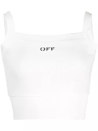 Off-White Cropped-Top Mit Logo