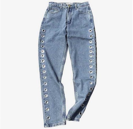 Holed Up Grommet Jeans