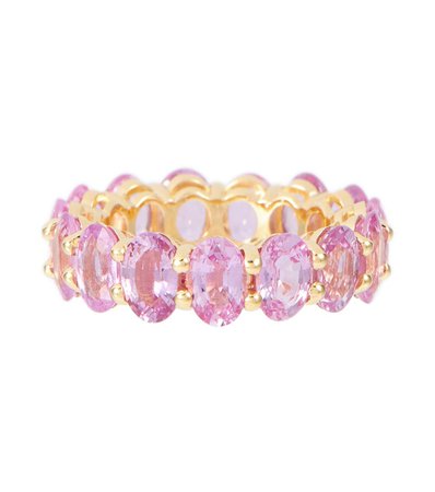 Shay Jewelry 18kt gold eternity ring with pink sapphires