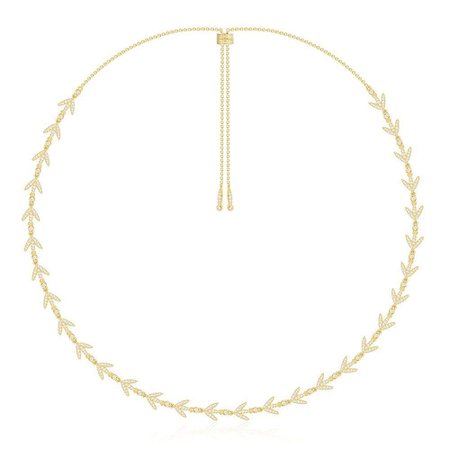 Yellow Silver Laurel Leaves Necklace | EMMENE MOI DANS LES ETOILES | APM Monaco