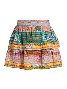 ﻿﻿﻿​﻿​Shop Zimmermann Dancer Floral Ruffle-Trim Flip Mini Skirt | Saks Fifth Avenue