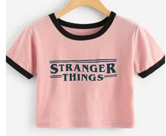 Pink Stranger Things Crop Top