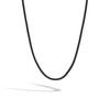 Classic Chain Silver Necklace on 3MM Black Leather Cord