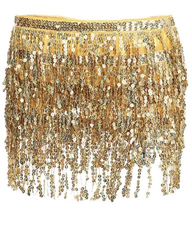 gold fring skirt