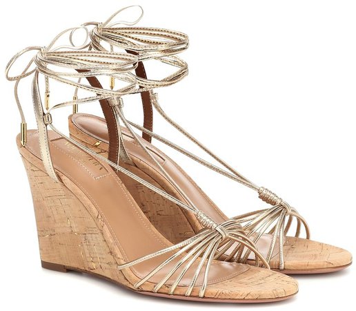 Whisper 85 leather wedge sandals