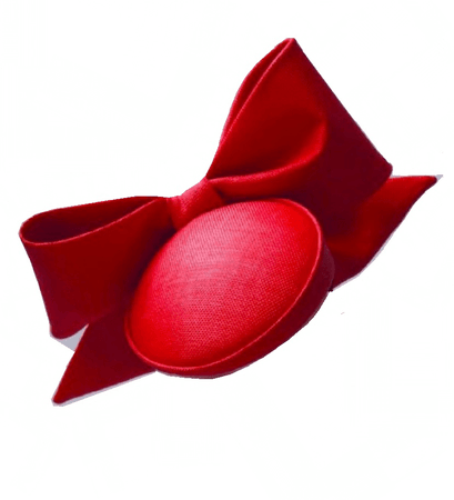 red bow fascinator hat