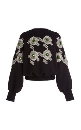 Embroidered Cotton Sweatshirt By David Koma | Moda Operandi