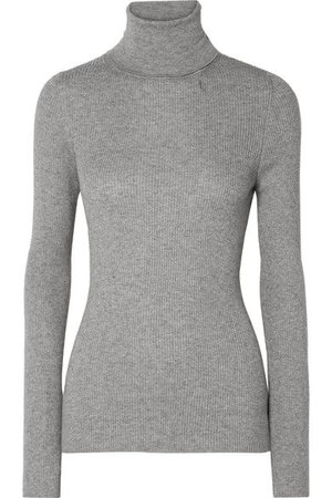 HANDVAERK Ribbed Pima cotton and alpaca-blend turtleneck sweater
