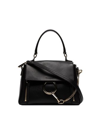 Black Chloé Black Faye Day Leather Shoulder Bag | Farfetch.com