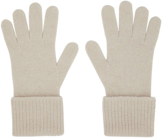 The Row: Off-White Cashmere Halita Gloves | SSENSE Canada