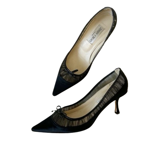 vintage jimmy choo black kitten heels