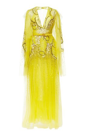 Bead-Embroidered Chiffon Maxi Dress By Elie Saab | Moda Operandi