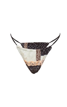 Brown Bandana Triangle Bikini Bottoms | PrettyLittleThing USA
