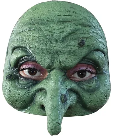 Morris Costumes MOR-TA493 Half Witch Mask, Green, OS