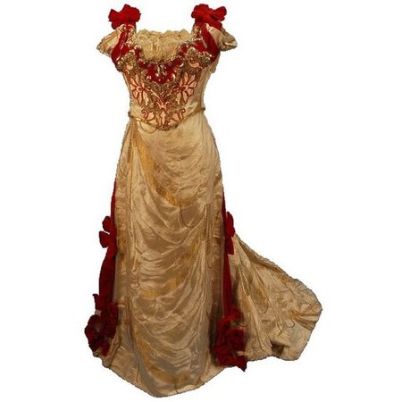 gown red gold png