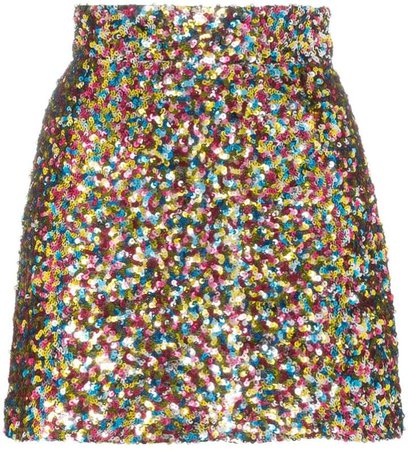 sequin-embellished mini skirt