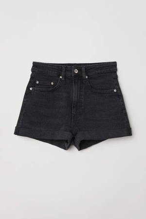 Denim Shorts High Waist - Gray