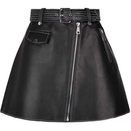 Maje A-Line Leather Skirt