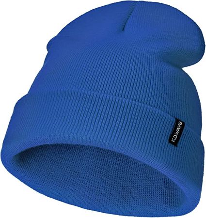 Amazon.com: KDWAVE Knit Cuffed Beanie Hat Skull Cap Cute for Men Women Unisex Fisherman Hats Soft Warm Stretchy Solid Color Sapphire Blue : Everything Else