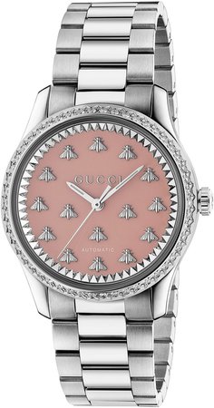 Diamond G-Timeless Automatic Bracelet Watch, 38mm