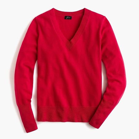 J.Crew: Long-sleeve Everyday Cashmere Fitted V-neck Sweater