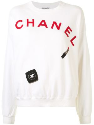 Chanel Pre-Owned cosmetics logo print sweatshirt